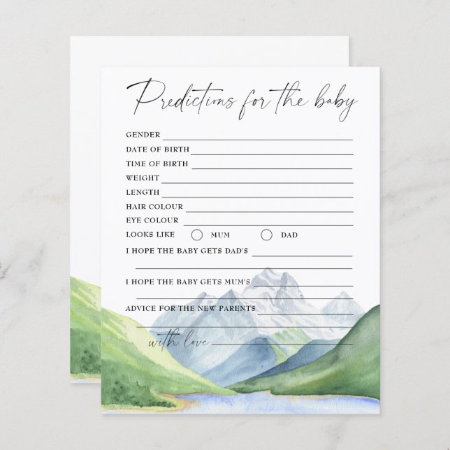 Mountains - baby predictions and advice (Front/Back)