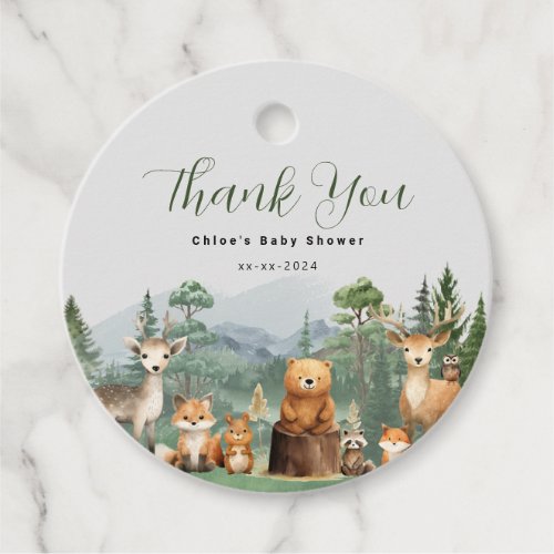 Mountains Baby Shower  Greenery event Favor Tags