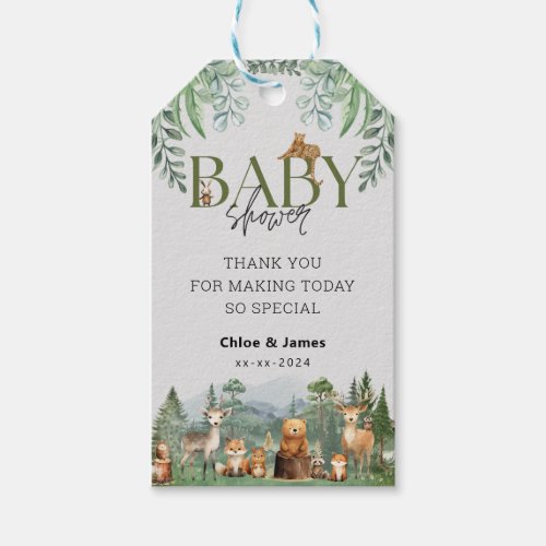 Mountains Baby Shower  Greenery event Gift Tags