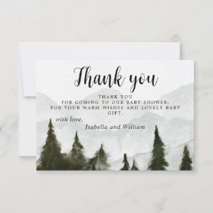 Mountains Baby Shower Thank You Card