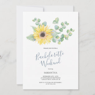 Mountains Bachelorette Party Watercolor Sunflower