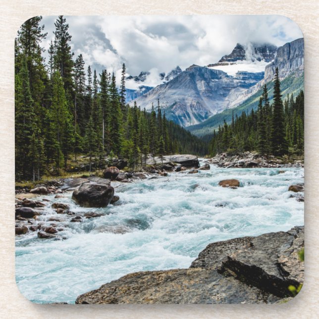 Mountains | Banff National Park Alberta, Canada Beverage Coaster (Front)
