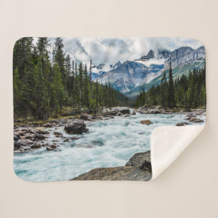 Mountains   Banff National Park Alberta, Canada Sherpa Blanket