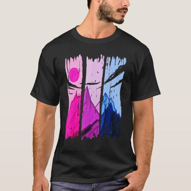 Mountains Bisexual   Subtle Bi Pride T-Shirt (Front)