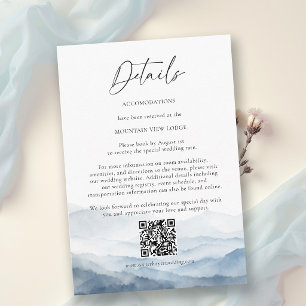 Mountains Blue Ridge Misty Modern Wedding Details Enclosure Card