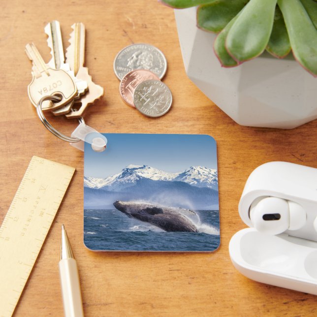 Mountains | Breaching Whale Glacier Bay, Alaska Keychain (Desk)