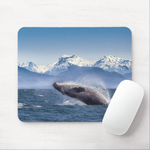 Mountains   Breaching Whale Glacier Bay, Alaska Mouse Pad