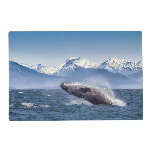 Mountains | Breaching Whale Glacier Bay, Alaska Placemat (Front)