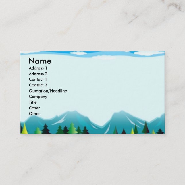 Mountains Business Card (Front)