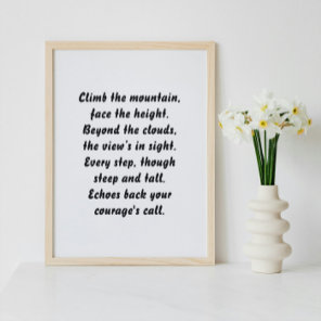 Mountain's Call Inspirational Mini Poem Poster