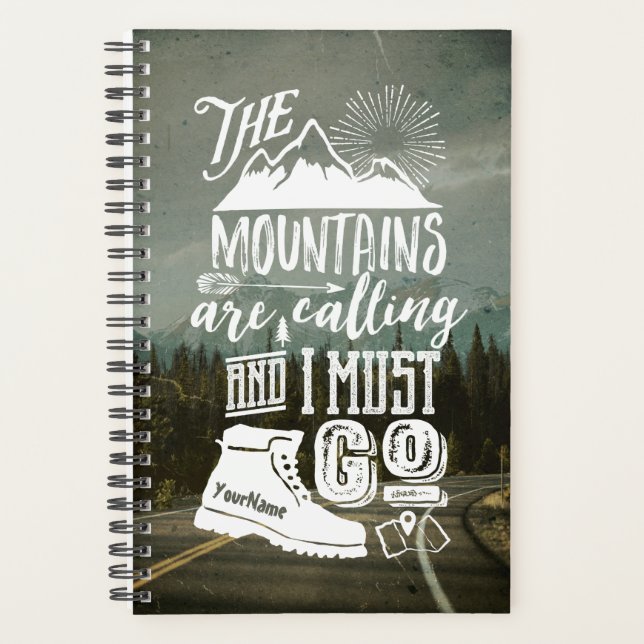 Mountains Calling Must Go Your Photo Typography Planner (Front)