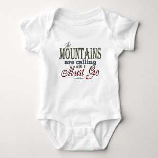 Mountains Calling Typography Quote - John Muir Baby Bodysuit