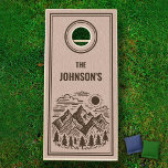 Mountains Camping Cornhole Set<br><div class="desc">Mountains  Camping Cornhole Set , modern yet rustic custom cornhole set with mountains for camping,  tailgating,  family BBQ's ,  birthday parties. Makes a great gift for your significant other.</div>