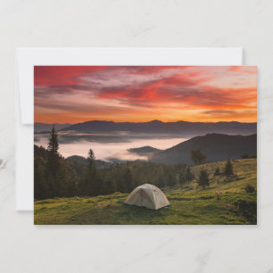 Mountains   Camping Foggy Sunrise Thank You Card