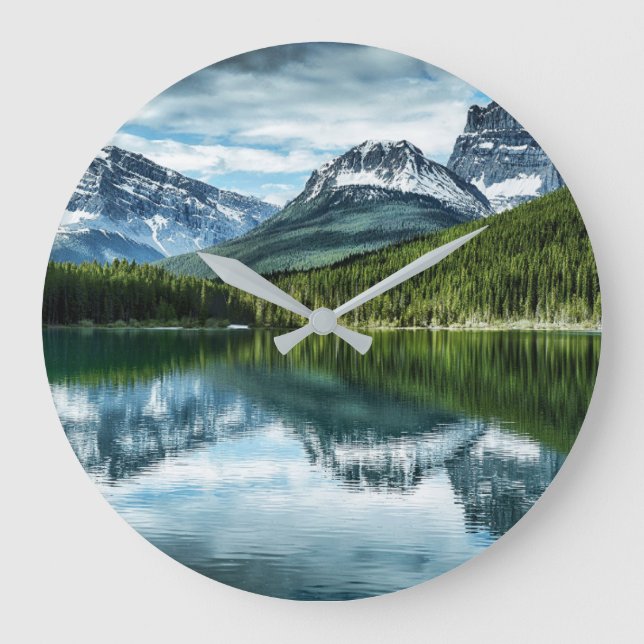 Mountains | Canadian Rockies, Alberta Canada Large Clock (Front)