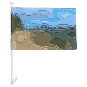MOUNTAINS CAR FLAG