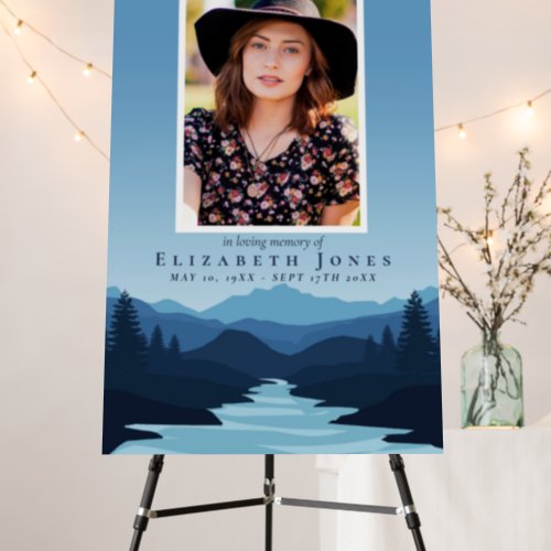 Mountains Celebration of Life Photo Welcome Sign
