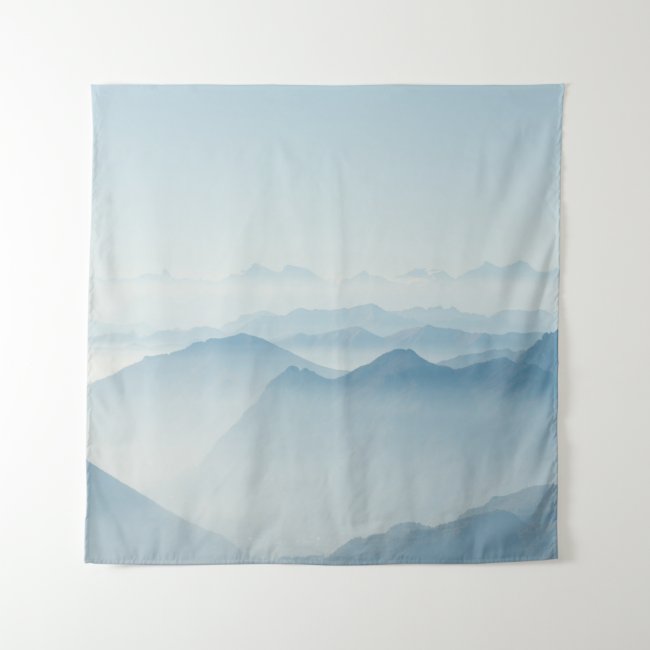 MOUNTAINS COVERED WITH FOGS TAPESTRY