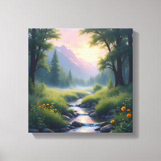 Mountains Creek Foliage  Canvas Print