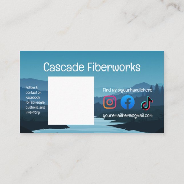 Mountains Crochet Hook small business cards (Back)