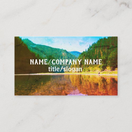 mountains custom  business card distressed style