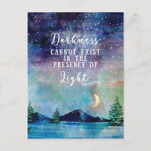 mountains darkness cannot exist postcard
