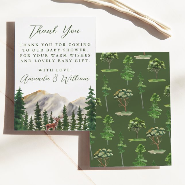 Mountains Deer Baby Shower Thank You (Creator Uploaded)