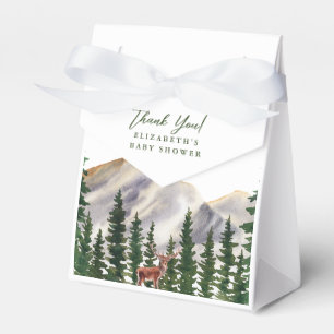 Mountains Deer Baby Shower Thank You Favor Boxes