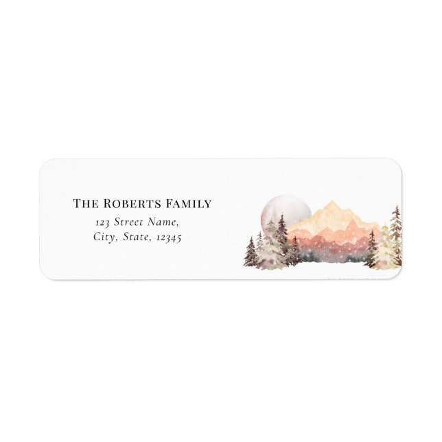 Mountains Desert Rustic  Return Address Label (Front)