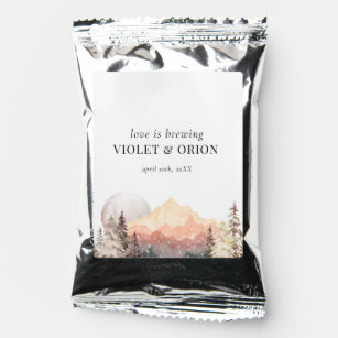 Mountains Desert Rustic Wedding Favors  Coffee Drink Mix
