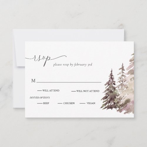 Mountains Desert Rustic Wedding RSVP Card