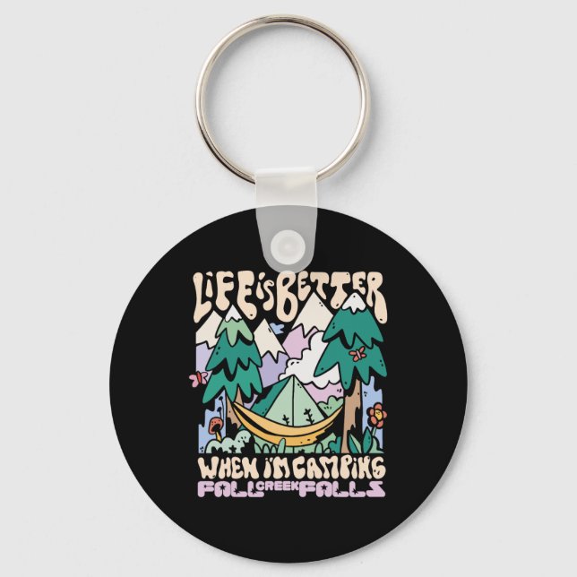 Mountains Fall Creek Falls Tennessee Camping Wild  Keychain (Front)