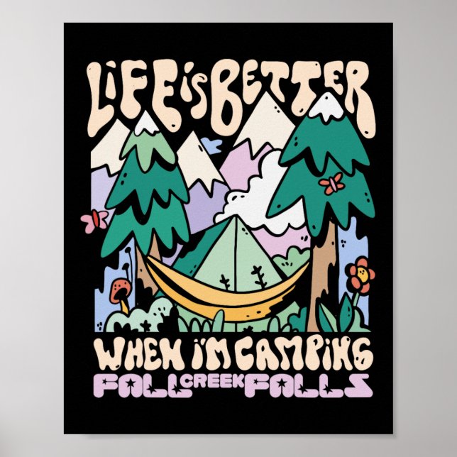 Mountains Fall Creek Falls Tennessee Camping Wild  Poster (Front)