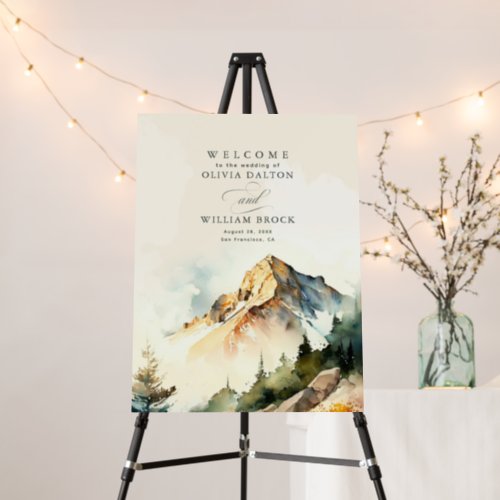 Mountains Fall Wedding Welcome Sign