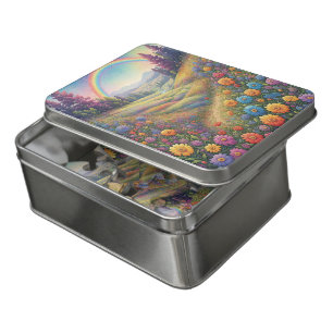 Mountains Flowers Rainbow Jigsaw Puzzle