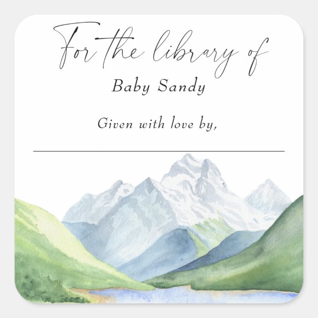 Mountains - for the library of square sticker (Front)