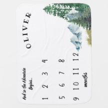Mountains Forest Baby Milestone Blanket