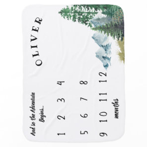 Mountains Forest Baby Milestone Blanket