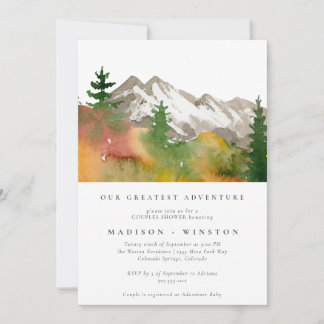 Mountains Forest Greatest Adventure Baby Shower Invitation