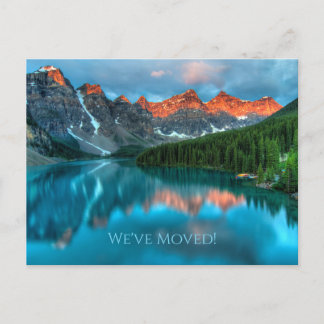 Mountains Forest Lake Reflection We've Moved Postcard