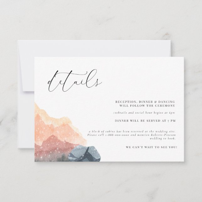 Mountains Forest Rustic Wedding Enclosure Card (Front)