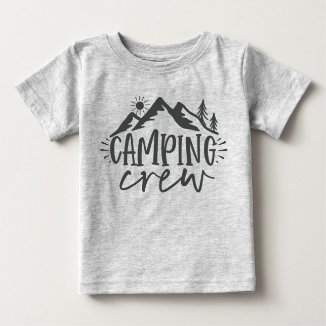 Mountains Forest Sunrise Camping Crew Baby T-Shirt (Front)