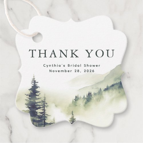 Mountains Forest Thank You Wedding Favor Tags