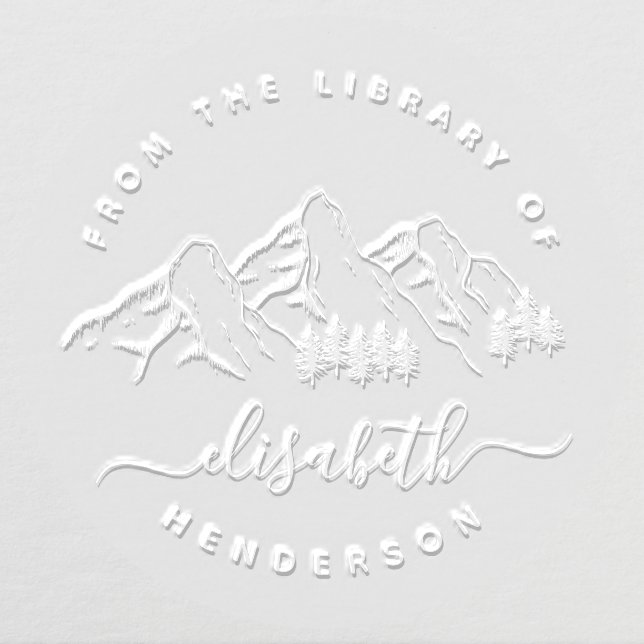 Mountains From The Library Of Elegant Custom Book Embosser (Design)