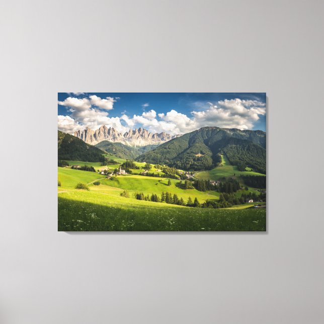Mountains | Funes Valley, Dolomites, Italy Canvas Print (Front)