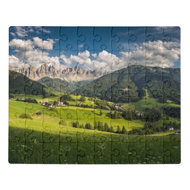 Mountains | Funes Valley, Dolomites, Italy Jigsaw Puzzle (Puzzle Horizontal)