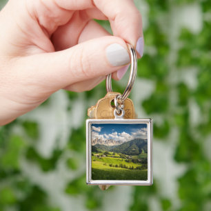 Mountains Funes Valley, Dolomites, Italy Keychain