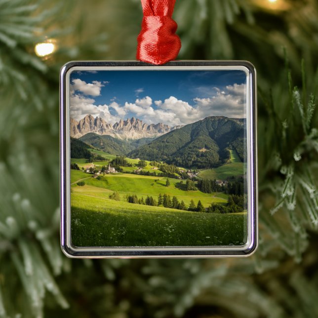 Mountains | Funes Valley, Dolomites, Italy Metal Ornament (Tree)