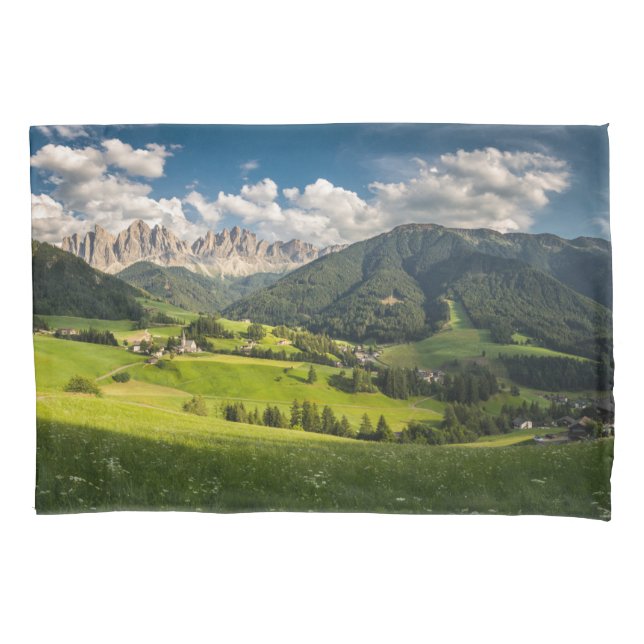 Mountains | Funes Valley, Dolomites, Italy Pillow Case (Front)