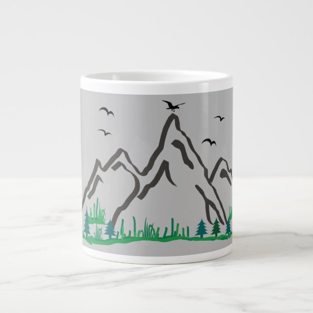 Mountains Giant Coffee Mug (Front)